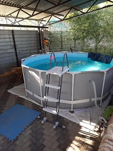 Спорт жана хобби: Продам бассейн каркасный с лестницей 11000литров .пользовались один — 1
