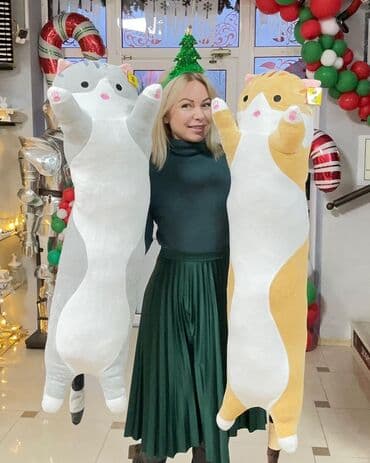 Коляски: Мягкая подушка-батон в виде кота, представленная в двух цветовых — 1