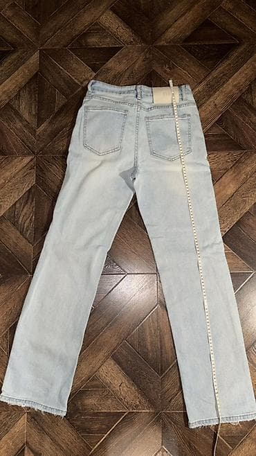 lining flex: Джинсы, Прямые, Турция, Средняя талия, С бахромой, L — 4