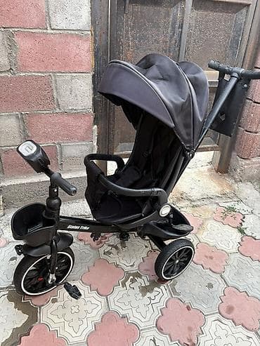 Детский транспорт: Детский трехколесный велосипед–коляска Startos Trike (черный) — 2
