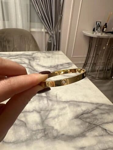 Атайын кийим: Браслет Cartier Love, желтое золото, с бриллиантами. Классическая — 5