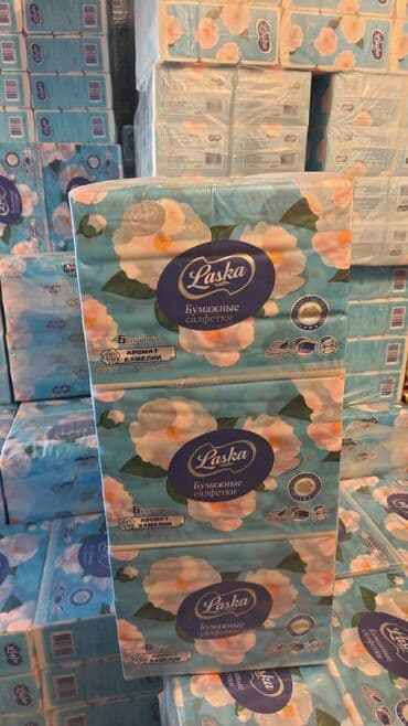 Оюнчуктар: Бумажные салфетки Laska — аромат камелии. - Формат: набор из 6 — 6