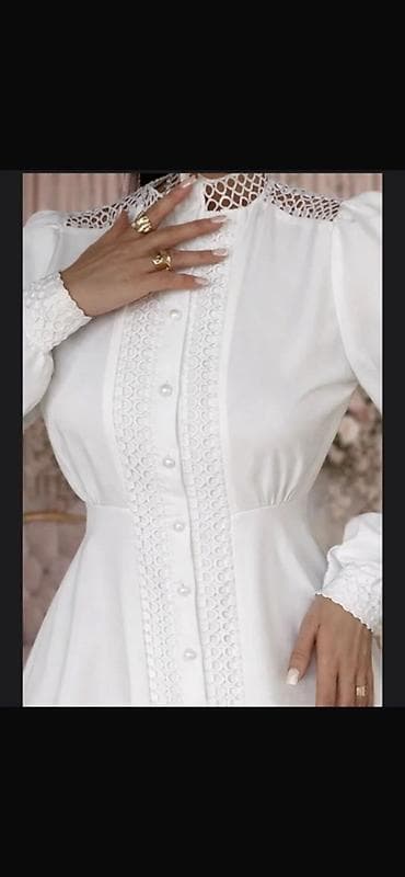 Кофты, свитеры: Повседневное платье, Короткая модель, Платье-рубашка, S — 3