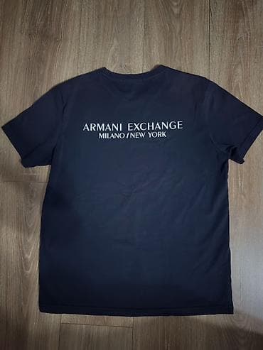 носки daky: Мужская футболка, Стандарт, Armani, Б/у, цвет - Синий, Самовывоз — 1