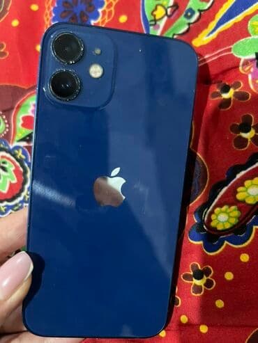 IPhone 12 mini, Б/у, 64 ГБ, Синий, Чехол, 75 %
