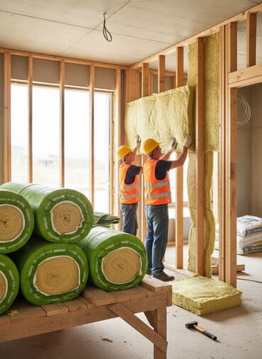 Рулонный утеплитель Vetotonit в зеленой упаковке. Предназначен для