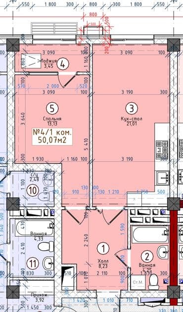 сдается квартира в районе кызыл аскер: Строится, Индивидуалка, 1 комната, 50 м² — 3