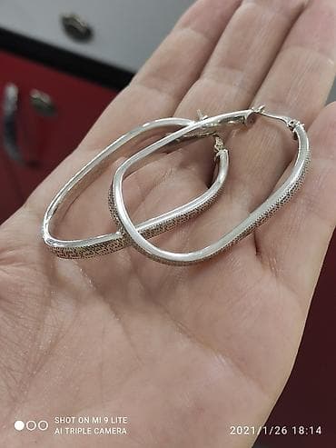 Ювелирные изделия: Серебряные серьги, Проба 925, Женские — 1