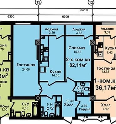 108: 2 комнаты, 83 м², 108 серия, 7 этаж, Готовая ПСО (под самоотделку) — 3