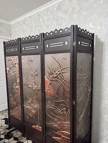50: Ширма, перегородка Материал: Дерево, Колличество секций: 4, С резьбой, Для салона — 5