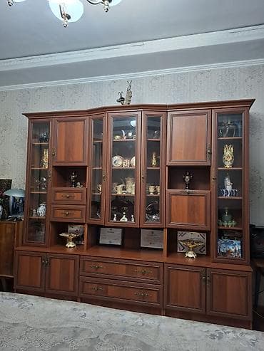 Стенка-шкаф, Тип стенки-шкафа: Модульная, Для зала, Особенности: Для хранения посуды