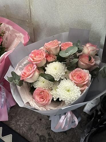 1001 роза: Авторские букеты в нежной розово-белой гамме. - Пионовидные кустовые — 2
