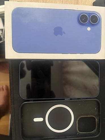 IPhone 16, 128 ГБ, Голубой, Чехол