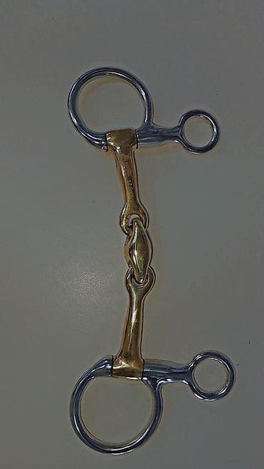 big 6: Трёхчастное трензельное мундштук-«гайка» (baucher/filis) для лошади — 4