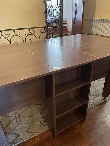 Столы-трансформеры: Стол трансформер Для кухни, Раскладной стол, Длина, см: 180 см, цвет - Коричневый — 2