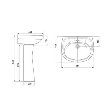 тумба для постели: Раковина для ванной, Особенности: Глянцевое, Овальная форма, Материал: Керамика, Размер: 454 x 571 см — 4