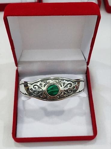 нефрит куплю: Серебряный Билерик с камнями Нефрит Серебро 925 пробы Работа ручная — 3