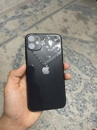 IPhone 11, Б/у, 128 ГБ, Черный, Чехол, 72 %