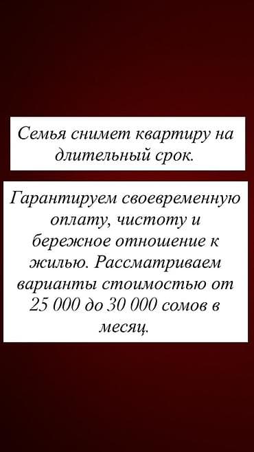 30: Семья ищет квартиру в аренду на длительный срок. Гарантируется — 1