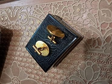 золото чысы: Запонки мужские, золотистые, круглые. Новые!!! - Форма: круглая — 2