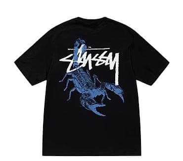 скорпионикс купить: Футболка Stüssy Scorpion Graphic, черная - Дизайн: крупный принт на — 1