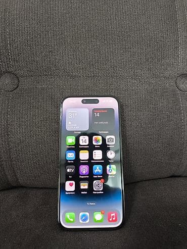 pes 4: IPhone 14 Pro, Б/у, 128 ГБ, Black Titanium, Защитное стекло, Чехол, 77 % — 7