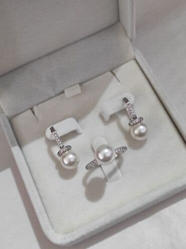 свадебные платья от производителя: Серебряный Набор Жемчуг Серебро 925 пробы Дизайн Италия Размеры — 8