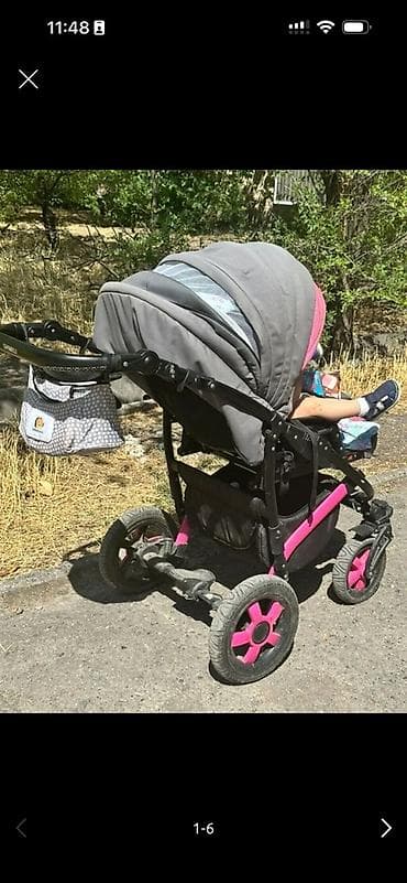 коляска для двойни бишкек: Коляска, цвет - Розовый, Б/у — 4