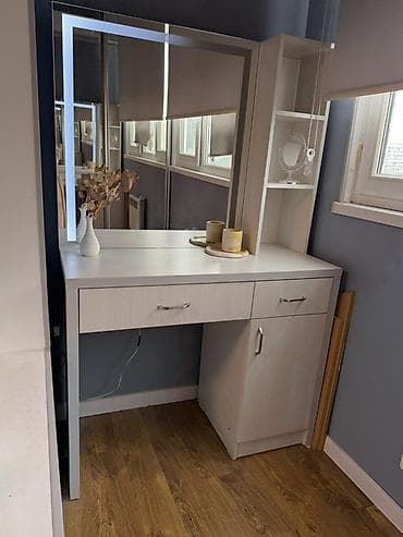 table study: Туалетный столик с большим зеркалом и подсветкой - Цвет: светлый (с — 1