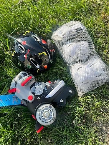 ролики на обувь: Детские роликовые кроссовки-трансформеры с защитой - Формат 2-в-1 для — 2