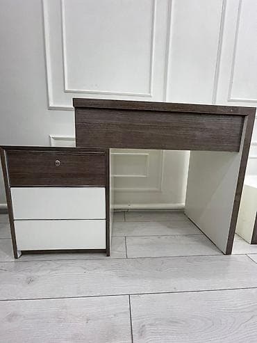 комплект мебели: Туалетный столик, С зеркалом, цвет - Серый, Другой материал — 2