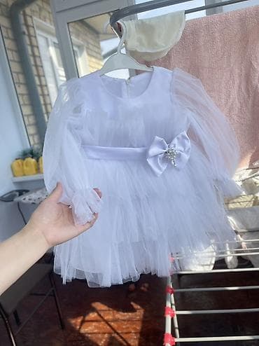 детский платя: Детское платье, цвет - Белый, Новый — 1