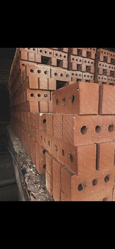 кирпич кызыл: Пустотелый, дырчатый, Жженый кирпич, Полублок, 250×120×90 — 3
