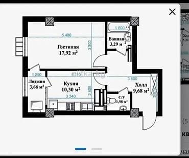 1 комната, 47 м², Элитка, 4 этаж, Готовая ПСО (под самоотделку) — 1