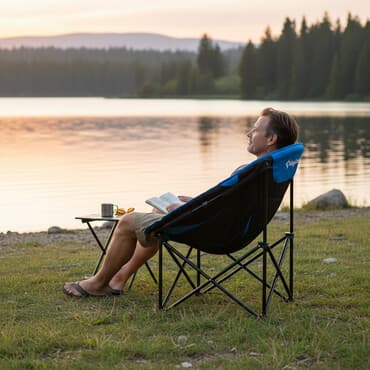зонтик шатер: Походный складной стул, Новый, Другой материал, цвет - Синий — 1