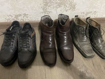 кожаный кроссовки: Мужские повседневные кожаные кеды/полуботинки. 41/42/ - Цвет: черный с — 2