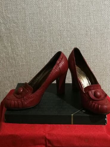 женские бордовые туфли: Женские кожаные туфли, цвет бордо, размер 37, QIGE, в отличном — 1