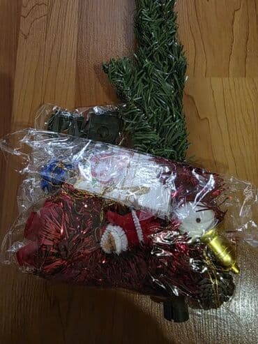 декор стола: Маленькая елочка новая высота 60см в комплекте с игрушками настольная — 2