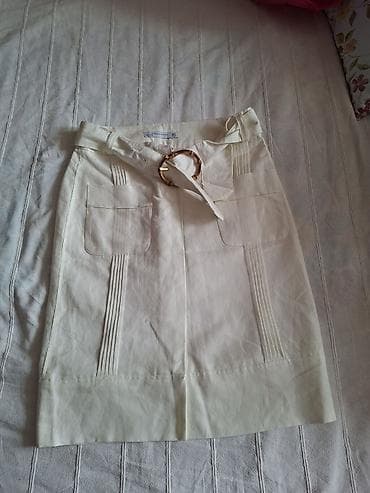 юбки: Юбка, Модель юбки: Прямая, Миди, Лен — 1