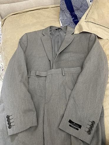 Костюмы: Серый мужской костюм Marc Anthony (Slim Fit) - Комплект: пиджак и — 1