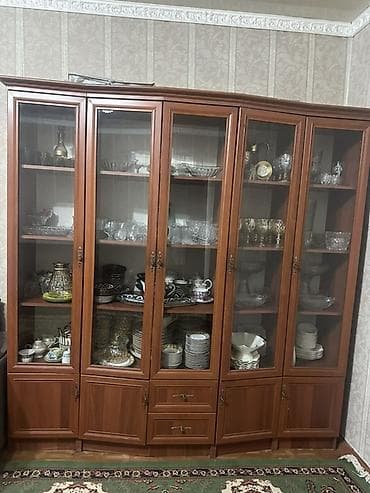 айнек эшик: Витринный шкаф-горка для гостиной - Материал: корпус из ЛДСП под — 2