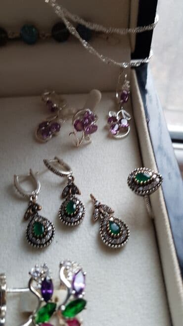 свадебные наборы ручной: Серебро!!! Комплекты серьги + кольца. Отдельно кольца и кулон — 19