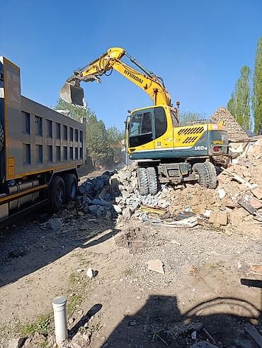 бетонный лоток: Услуги демонтажа и вывоза строительного мусора экскаватором Hyundai на — 1