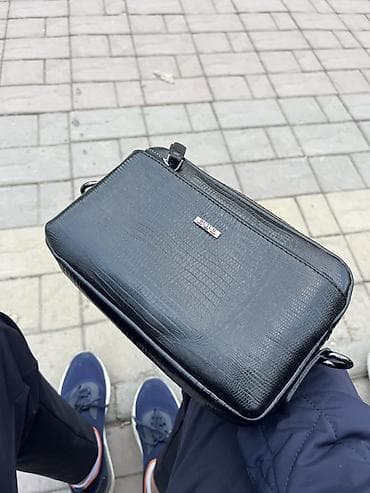 Ювелирные изделия: Мужская сумка-клатч Butun, черная - Материал: экокожа с тиснением под — 2