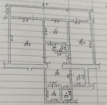 2 комнаты, 52 м², БГУ Индивидуалка, 4 этаж, Старый ремонт — 9