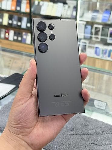 Техника жана электроника: Samsung Galaxy S24 Ultra, Колдонулган, 256 ГБ, түсү - Боз, 2 SIM — 1