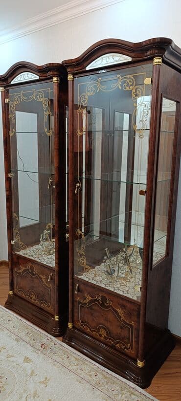 Эмерек: Зал үчүн гарнитур, Колдонулган, ТВ үчүн тумба, МДФ, Өзү алып кетүү, түсү - Күрөң — 1