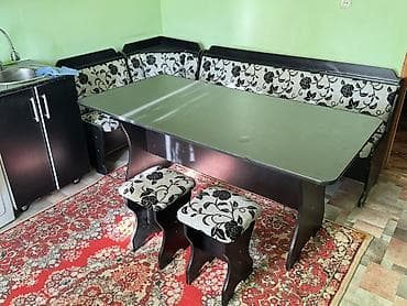 стол с табуретками: Кухонный стол и стул, цвет - Черный — 2