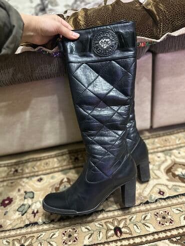 сапоги из натурального меха и кожи: Сапоги, 37, Sasha Fabiani, Б/у, цвет - Черный, Самовывоз — 4