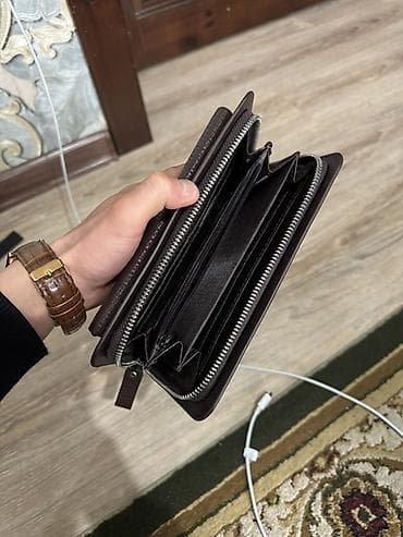 Клатчтар: Мужской клатч-органайзер, коричневый, фактура под крокодила. - — 3